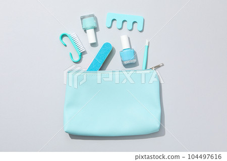 Concept of nail art, tools for pedicure and manicure 104497616