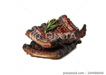 PNG, Tasty BBQ meat isolated on white background PNG, Tasty BBQ meat isolated on white background 104498040