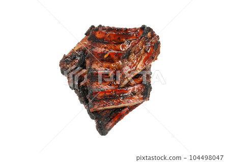PNG, Tasty BBQ meat isolated on white background PNG, Tasty BBQ meat isolated on white background 104498047
