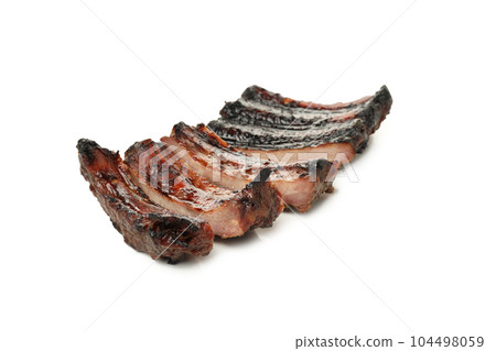 PNG, Tasty BBQ meat isolated on white background 104498059