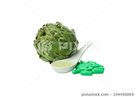 PNG, Artichoke for health and treatment, isolated on white background 104498069