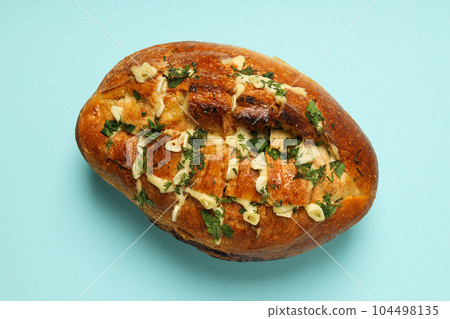 Tasty bakery product - garlic bread, homemade bread Tasty bakery product - garlic bread, homemade bread 104498135