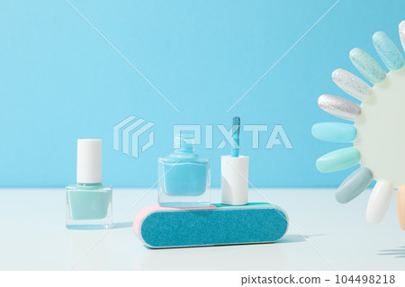 Concept of nail art, tools for pedicure and manicure Concept of nail art, tools for pedicure and manicure 104498218