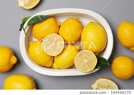 Concept of tasty citrus fruit - delicious lemon Concept of tasty citrus fruit - delicious lemon 104498270