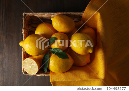 Concept of tasty citrus fruit - delicious lemon 104498277