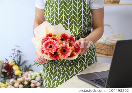 Concept of different occupation, job of florist 104498292