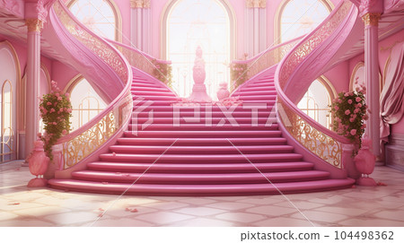 動漫背景素材-城堡的大樓梯 104498362