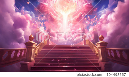 動漫背景素材-城堡的大樓梯 104498367