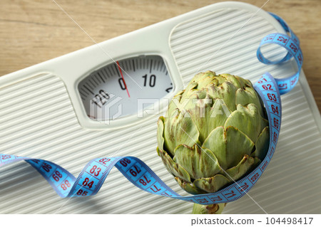 Concept of health care, Artichoke for health and treatment 104498417