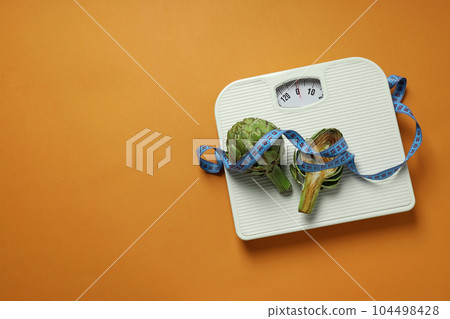 Concept of health care, Artichoke for health and treatment 104498428
