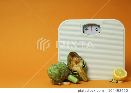 Concept of health care, Artichoke for health and treatment 104498430