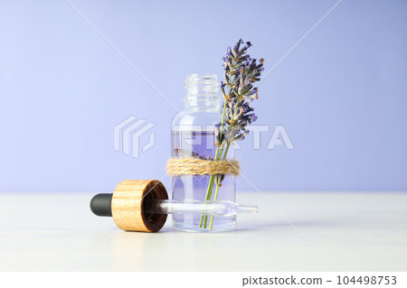 Concept of skin and face care, lavender cosmetic Concept of skin and face care, lavender cosmetic 104498753