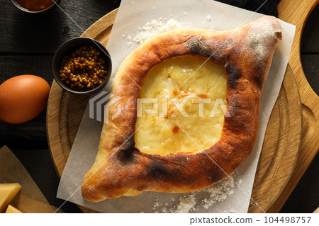 National Georgian cuisine food, flour product - Khachapuri 104498757