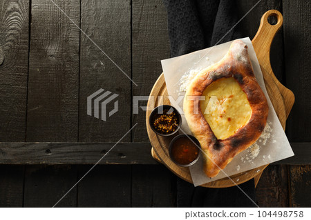 National Georgian cuisine food, flour product - Khachapuri 104498758