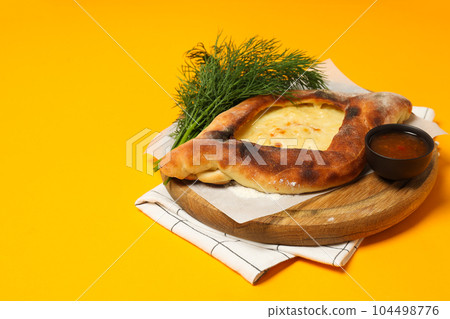 National Georgian cuisine food, flour product - Khachapuri 104498776