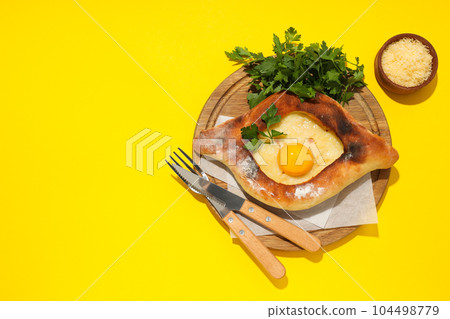 National Georgian cuisine food, flour product - Khachapuri 104498779