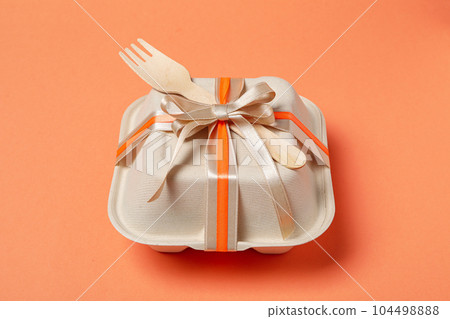 Concept of congratulation and celebration with bento cake in box Concept of congratulation and celebration with bento cake in box 104498888