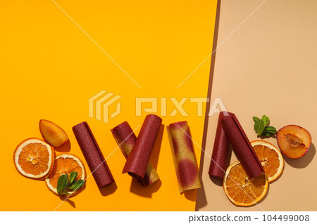Concept of tasty and sweet food - pastille Concept of tasty and sweet food - pastille 104499008