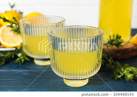 Concept of fresh summer drink - Limoncello cocktail 104499143