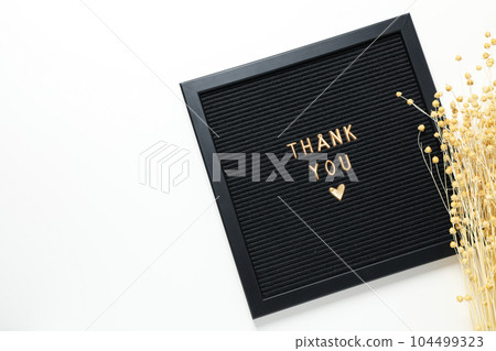 Words of gratitude, gratitude concept, text Thank you 104499323