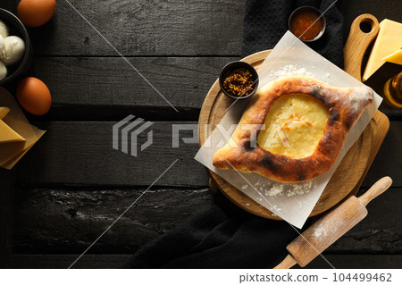 National Georgian cuisine food, flour product - Khachapuri 104499462