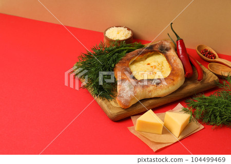 National Georgian cuisine food, flour product - Khachapuri 104499469