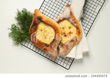 National Georgian cuisine food, flour product - Khachapuri 104499474