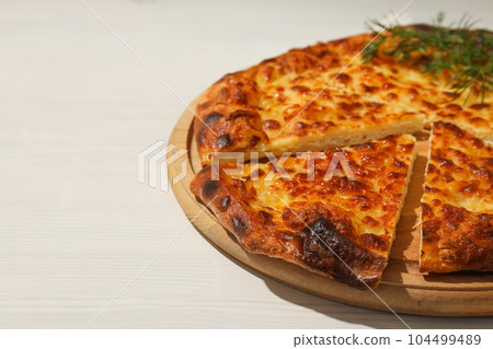 National Georgian cuisine food, flour product - Khachapuri 104499489