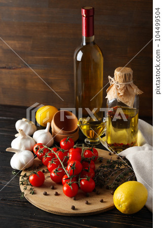 Concept of different world cuisine - Italian food and cuisine 104499504