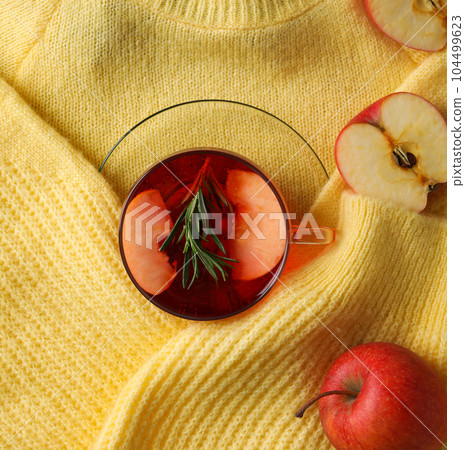Concept of delicious hot drink - tea, berry - fruit tea Concept of delicious hot drink - tea, berry - fruit tea 104499623