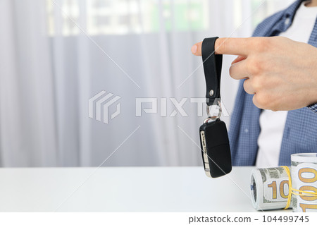 Concept of car purchase and insurance with toy car 104499745