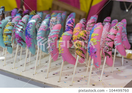 節日，香蕉巧克力攤位，巧克力香蕉攤位，日本糖果攤位，博覽會 104499760