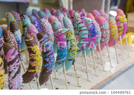 節日，香蕉巧克力攤位，巧克力香蕉攤位，日本糖果攤位，博覽會 104499761