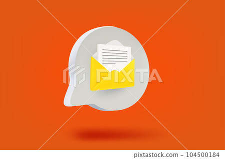 Speech bubble with letter. 3d vector illustration Speech bubble with letter. 3d vector illustration 104500184