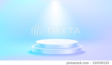 Blue empty studio with podium Blue empty studio with podium 104500185