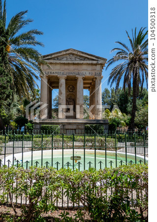 Malta, Valletta, Sir Alexander Ball Monument in Lower Barrakka Valletta Gardens. 104500318