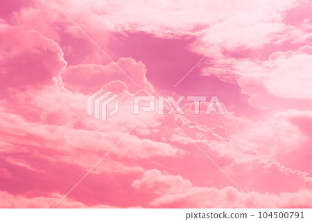 Pink sky cloud. Heaven place of sweet love pink red color tone for wedding card background. Pink sky cloud. Heaven place of sweet love pink red color tone for wedding card background. 104500791