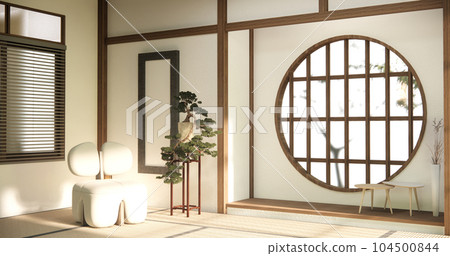 Minimalist japandi style living room decorated with sofa 104500844