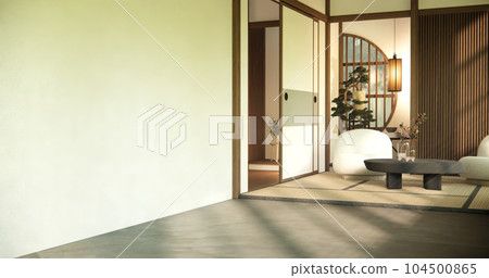 Minimalist japandi style living room decorated with sofa 104500865