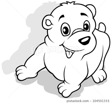 Drawing of a Polar Bear Cub with Smile 104501333