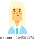 Girl schoolgirl, blonde, vector, flat 104501372