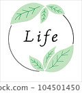 Logo, word life, circle with leaves 104501450