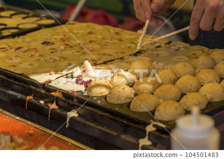 Takoyaki Flour Food Teppanyaki Stall Fair Octopus 104501483