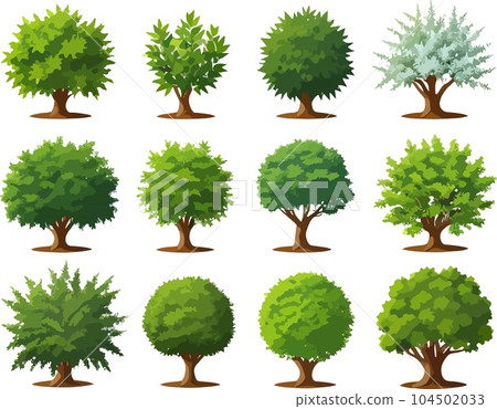 Great forest trees bushes plants art vector 104502033