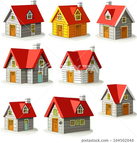 Fantastic fantasy dwarf house village art vector 104502048