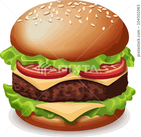 Great and delicous burguer, vector logo art Great and delicous burguer, vector logo art 104502065