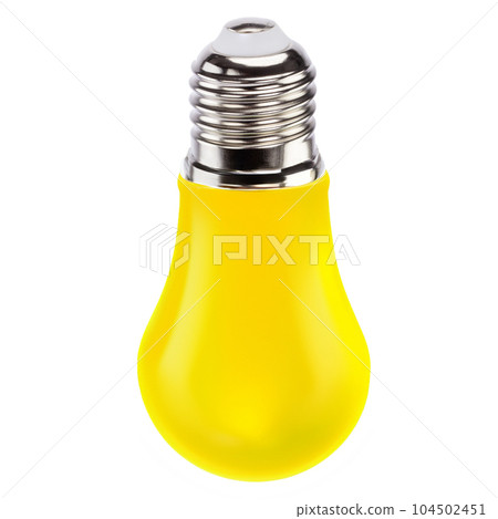 Isolated yellow bulb on white background, concept idea. 104502451