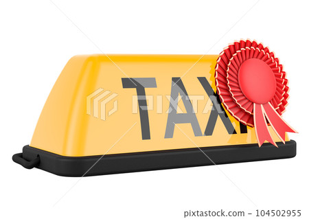 Taxi with best choice badge, 3D rendering Taxi with best choice badge, 3D rendering 104502955