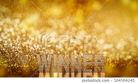 The gold winner text for background concept 3d rendering The gold winner text for background concept 3d rendering 104504245