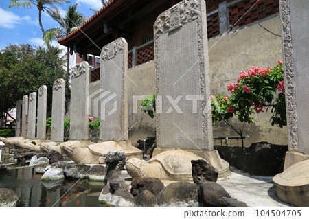 Historic site in Tainan (Taiwan), stone monument in front of Chihkan Tower Historic site in Tainan (Taiwan), stone monument in front of Chihkan Tower 104504705